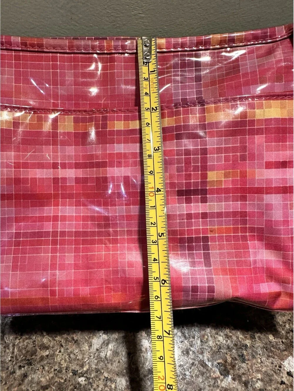 Clinique Makeup Cosmetic Bag Case Purse Pink Plaid Travel Home